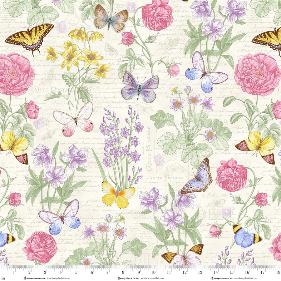 Fluttering Florals ~ 2167-24 Cream/Multi
