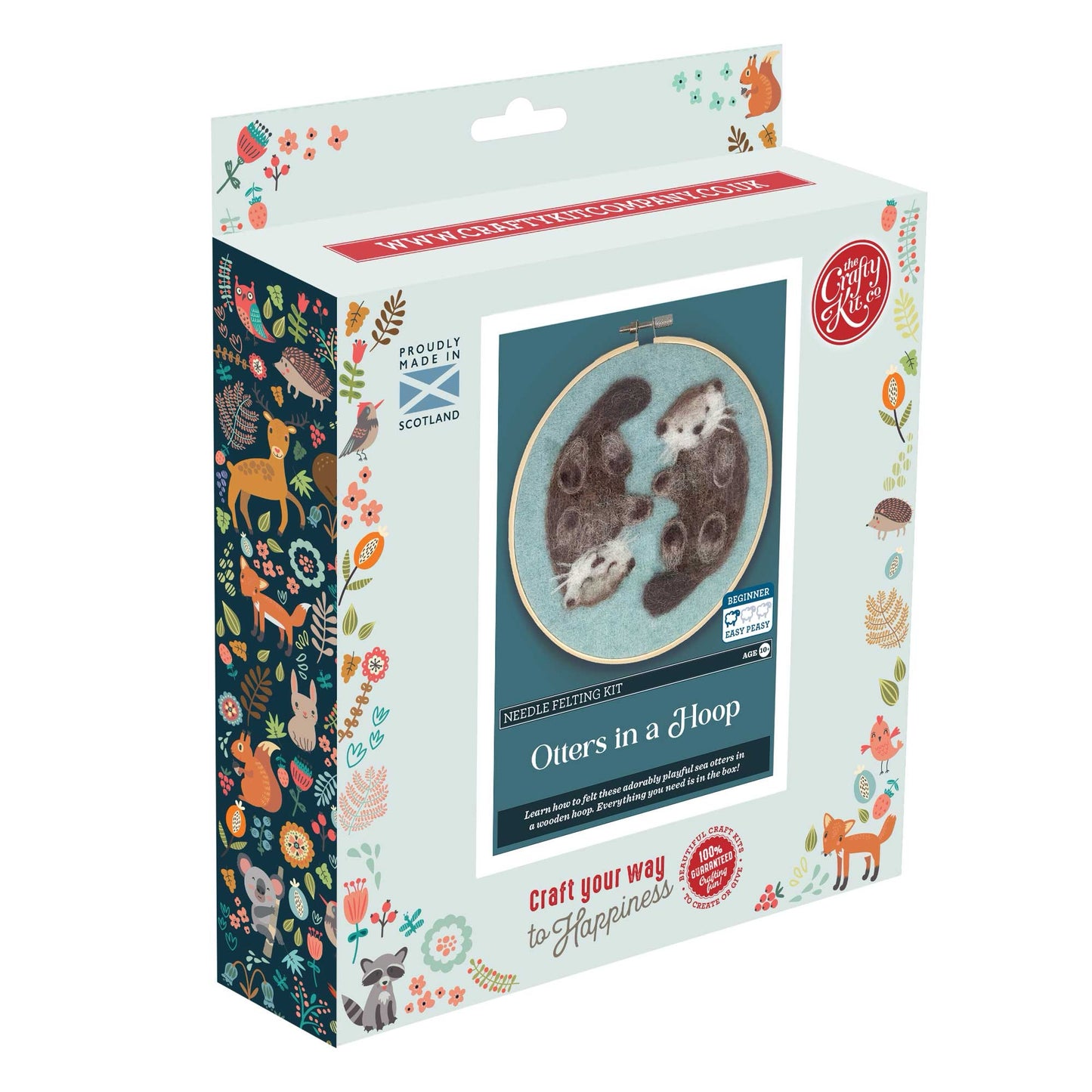 The Crafty Kit Company | Otters in a Hoop Needle Felting Kit
