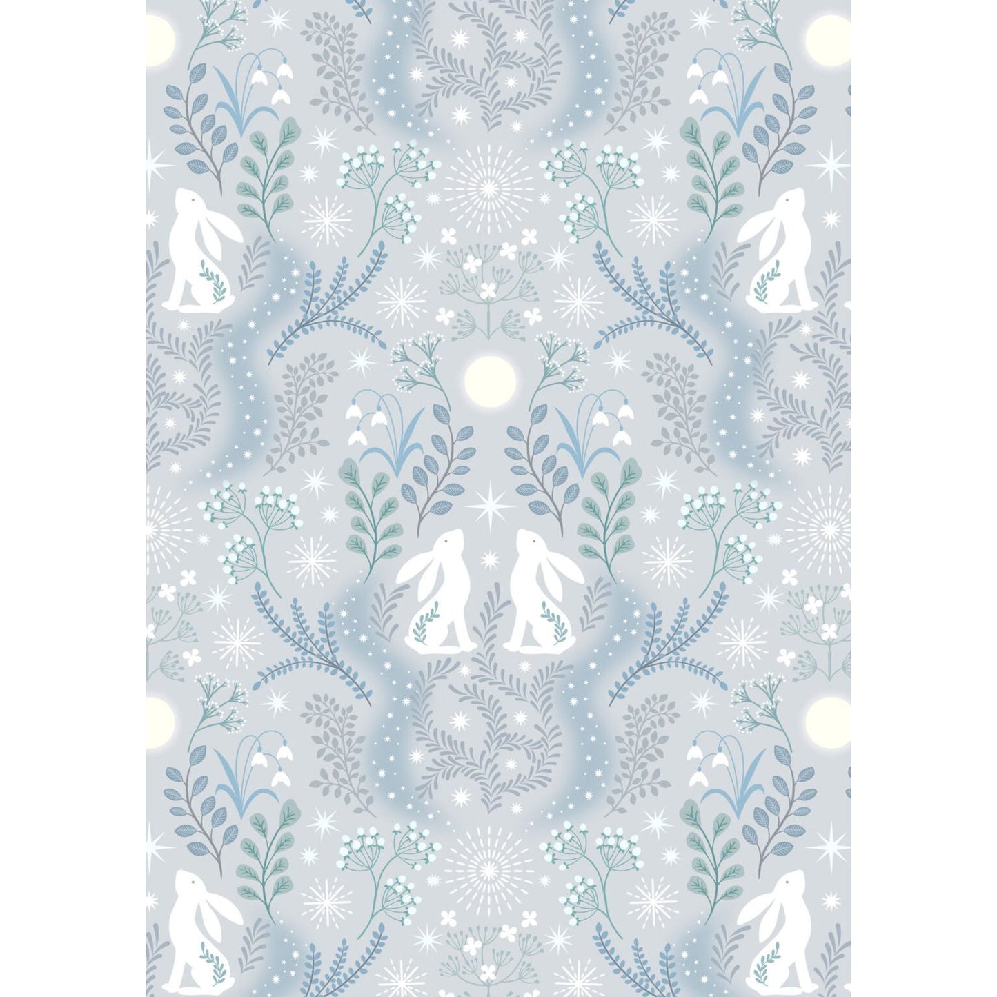 A Winter's Moon ~ Winter Hare ~ A947 A light silver with pearl