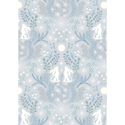 A Winter's Moon ~ Winter Hare ~ A947 A light silver with pearl