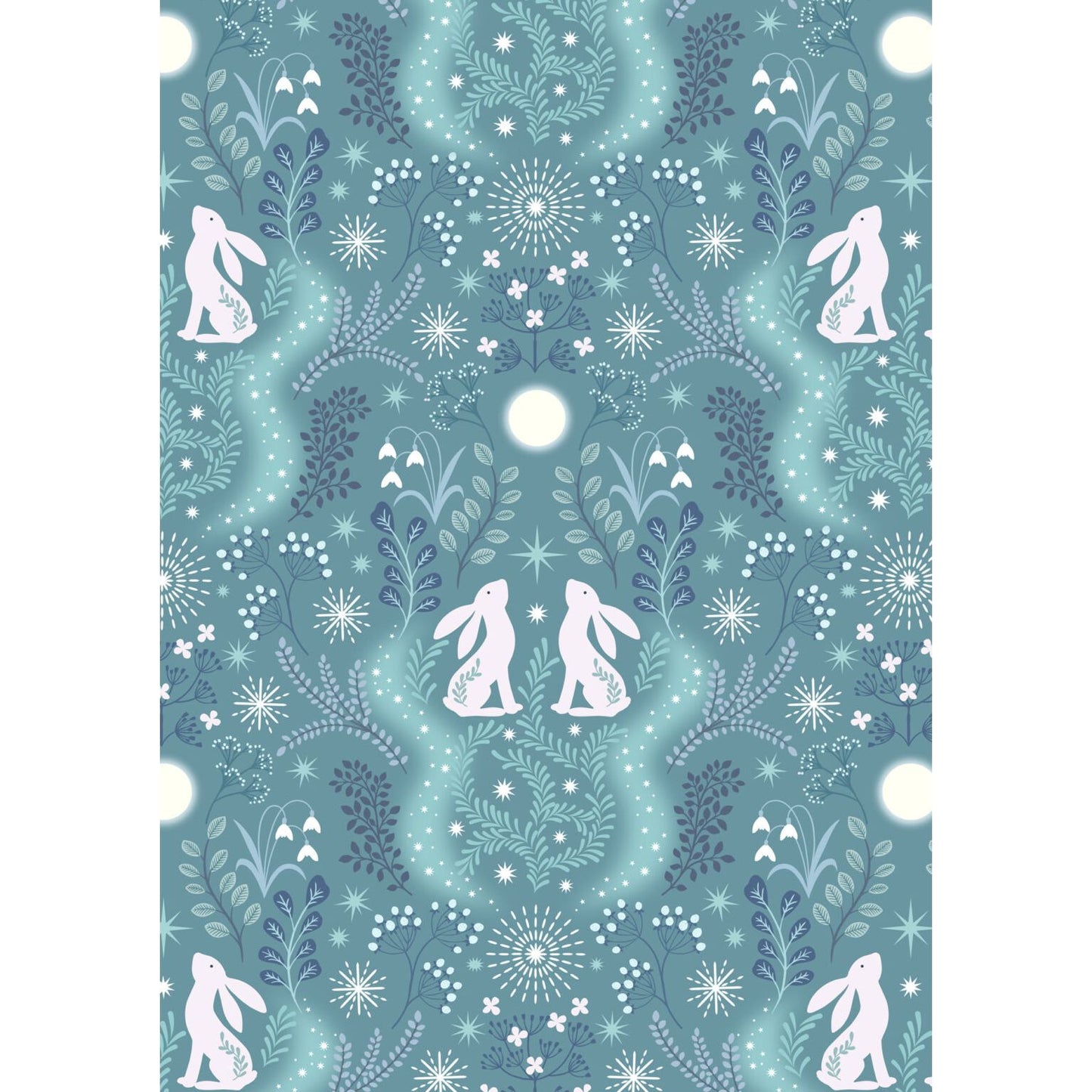 A Winter's Moon ~ Winter Hare ~ A947 B Iced Aqua with pearl