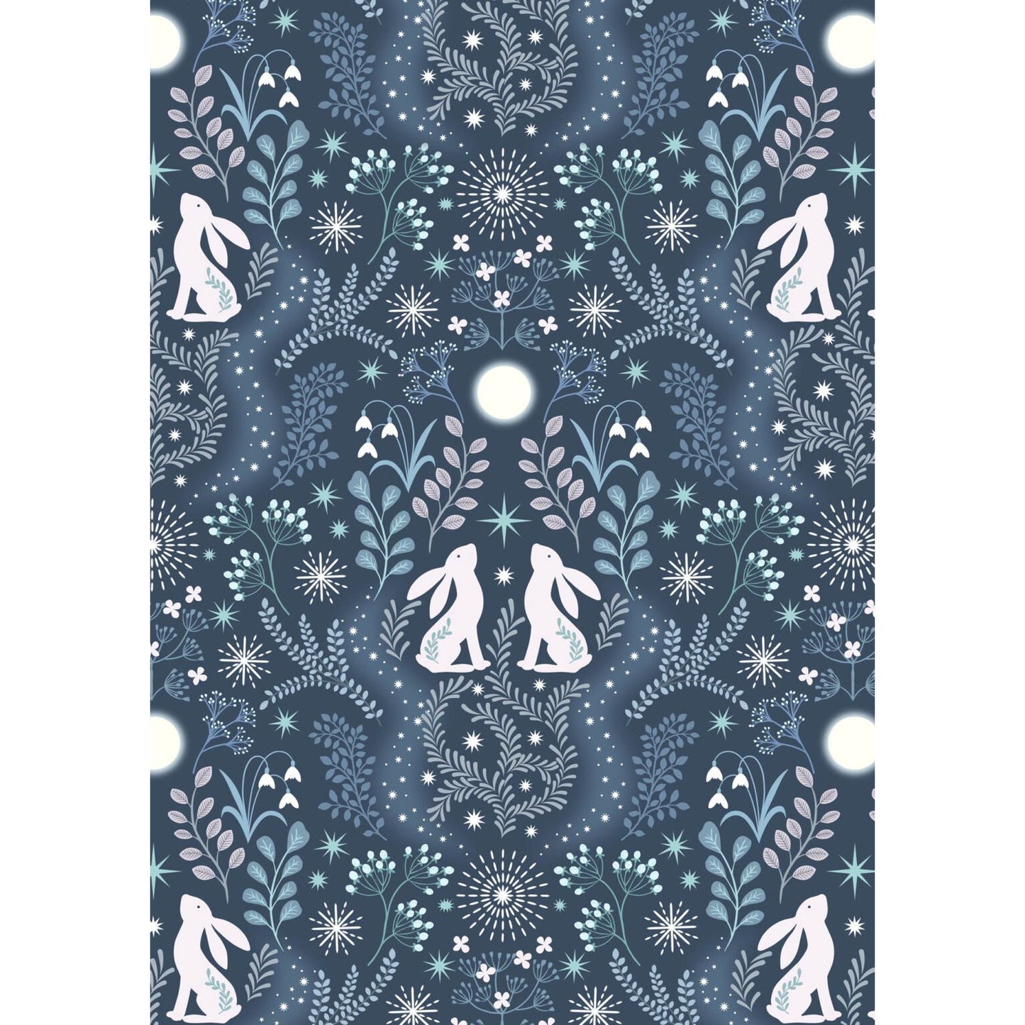 A Winter's Moon ~ Winter Hare ~ A947 C Midnight Blue with pearl