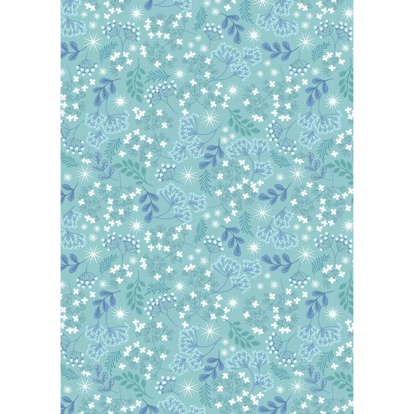 A Winter's Moon ~ Frosted Foliage ~ A949 B Light Aqua with Pearl