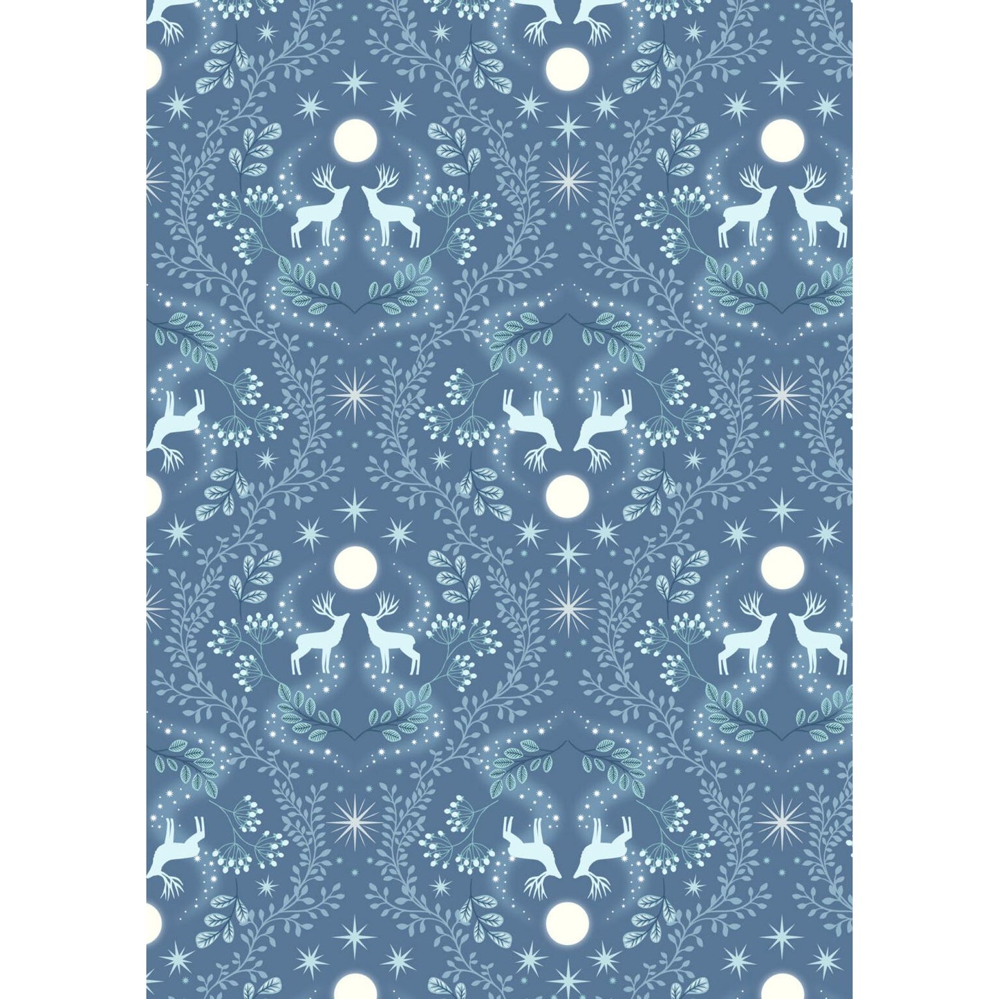 A Winter's Moon ~ Stag on Ice ~ A952 B Medium Blue with Pearl