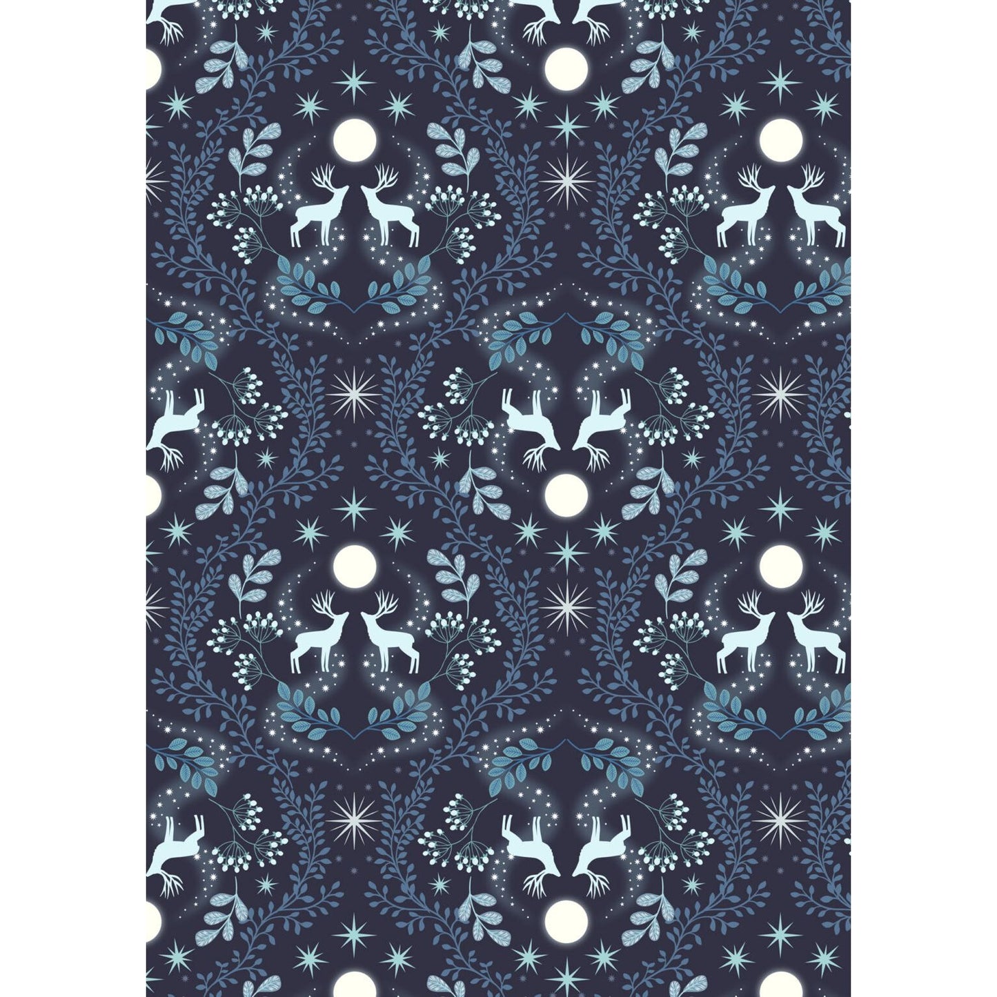 A Winter's Moon ~ Stag on Ice ~ A952 C Midnight Blue with Pearl