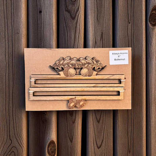 Cabranmary Woods | 6" Always Acorns Wooden Bell Pull - Butternut
