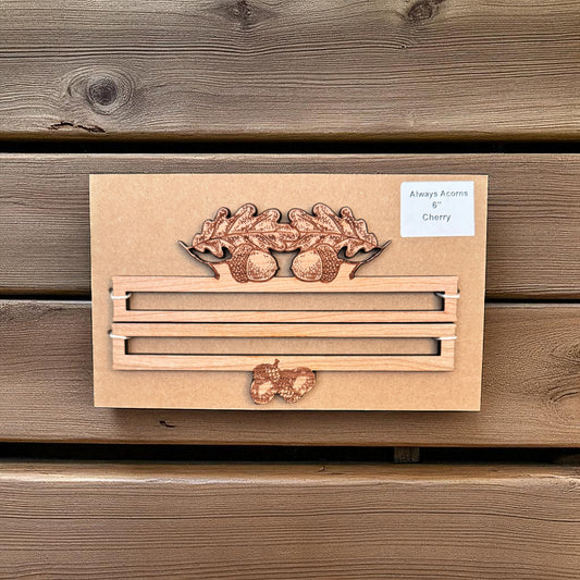 Cabranmary Woods | 6" Always Acorns Wooden Bell Pull - Cherry