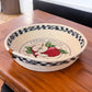 Hand-Crafted Fabric Covered Rope Bowl with Embroidered Apples #103