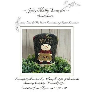 Bird In The Hand Primitives | Jolly Molly Snowgirl Punch Needle Pattern