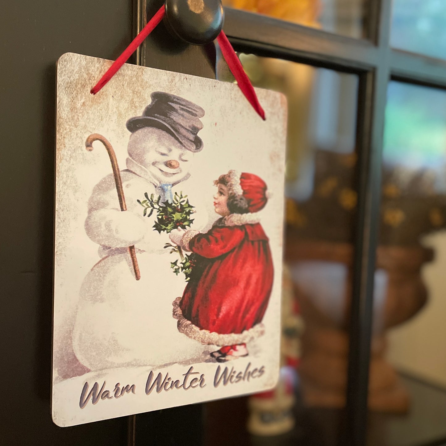 Yesterday's Best ~ Warm Winter Wishes Wood Hanging Wall Plaque