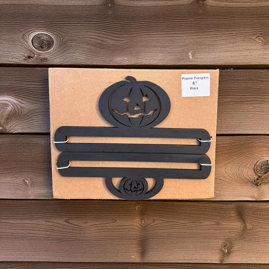 Cabranmary Woods | 6" Prairie Pumpkin Wooden Bell Pull - Black
