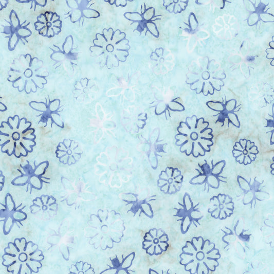 Watercolor Daisies ~ BT23242-281 Caribbean Shale