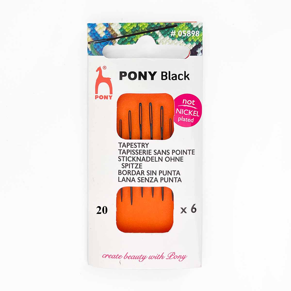 Pony Black Tapestry Needles 20