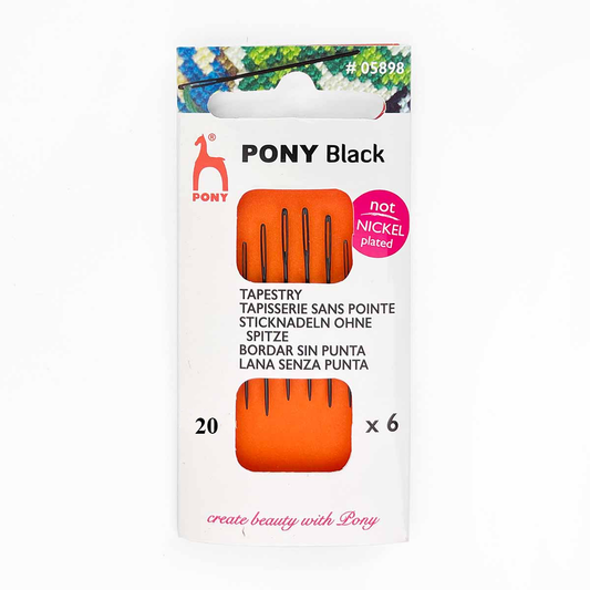 Pony Black Tapestry Needles 20