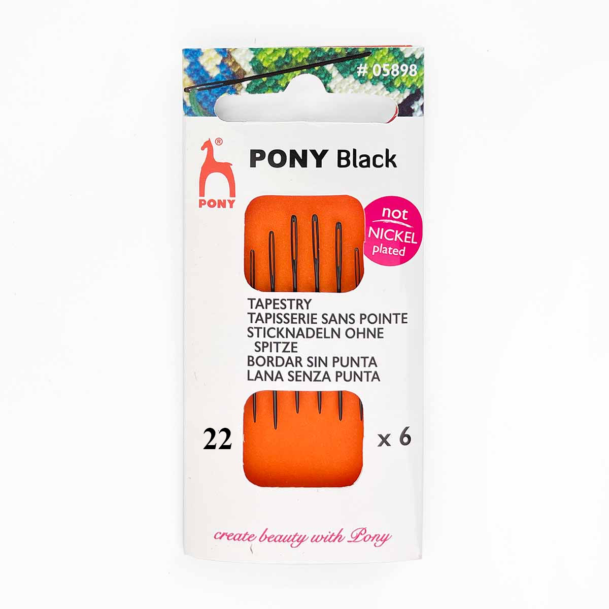 Pony Black Tapestry Needles 22