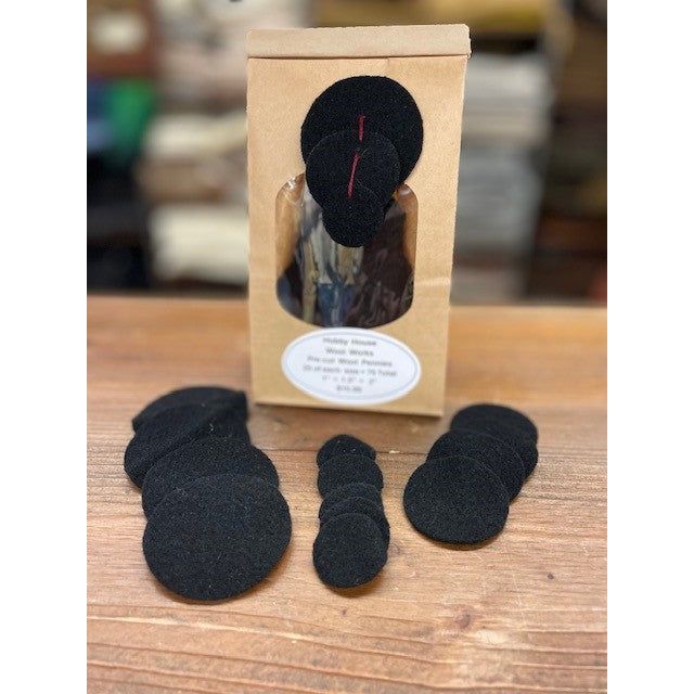 Hobby House Wool Works Pre-Cut Wool Pennies ~ Solid Black