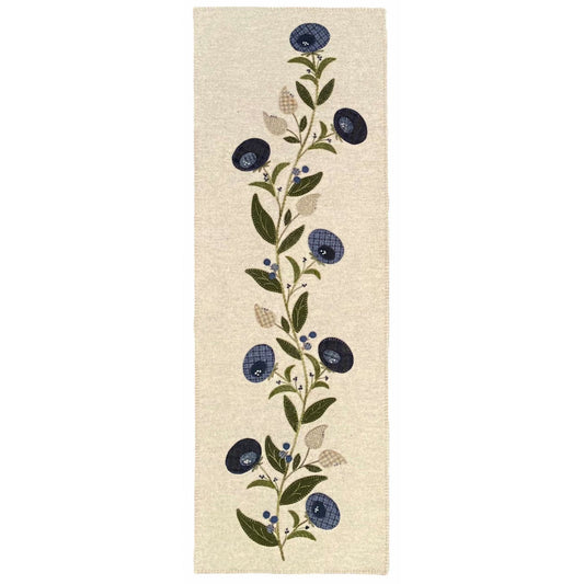 Karen Yaffe Designs ~ "Blueberry Pie" Runner Wool Applique Pattern