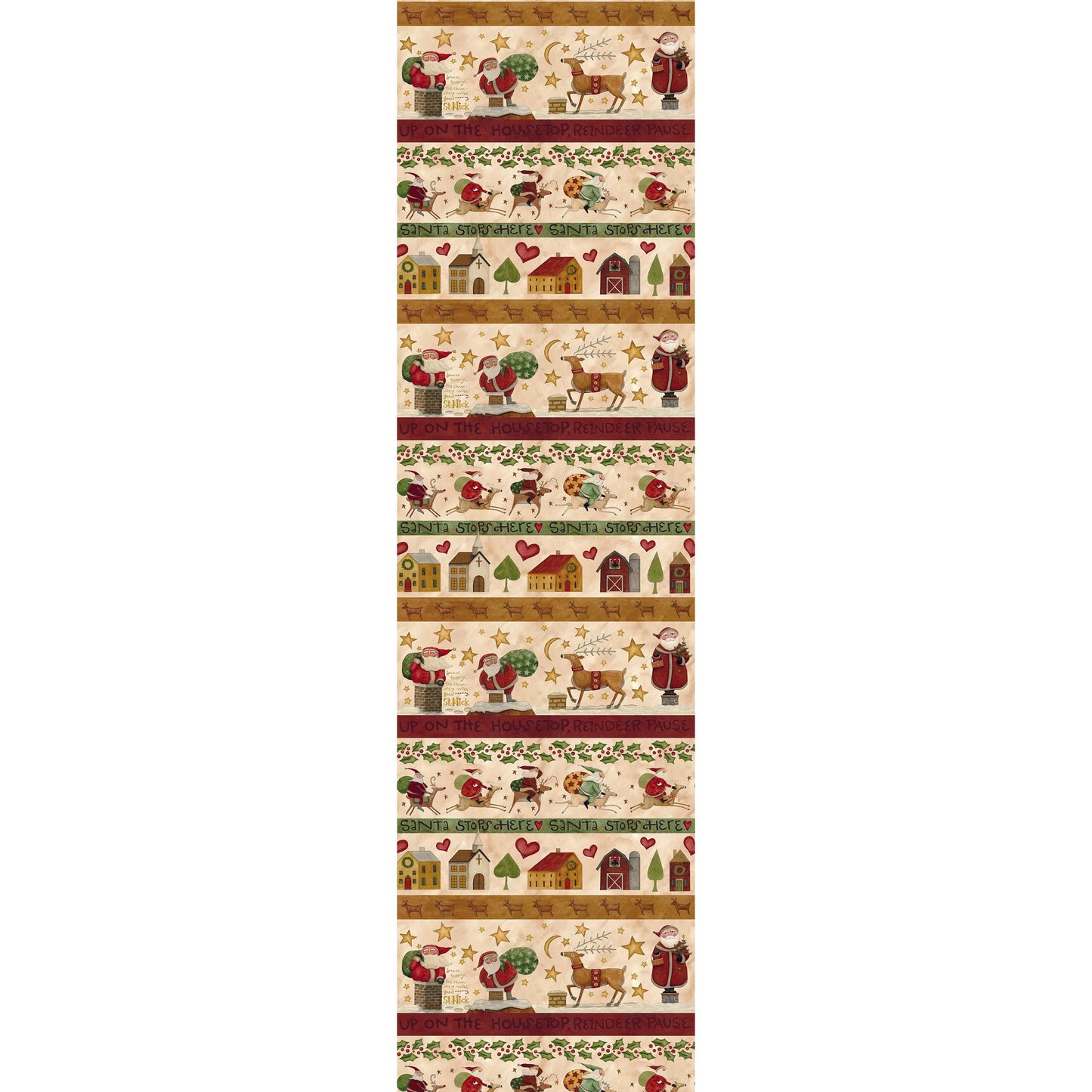 Up on the Housetop ~ Border Stripe ~ C14736-SNOWFLAKE