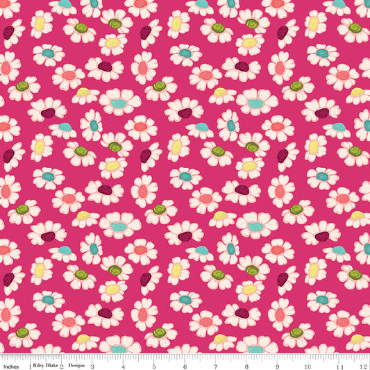 Fragrant Fields ~ Dancing Daisies C15222-HOTPINK