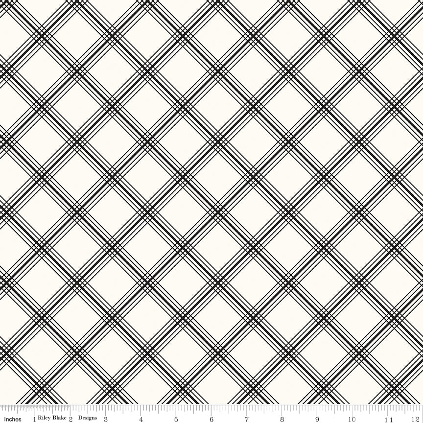 Midnight Meadow ~ Plaid ~ C15322-CREAM