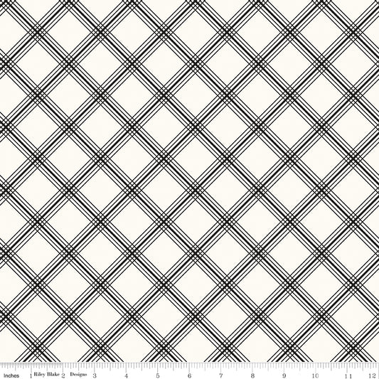 Midnight Meadow ~ Plaid ~ C15322-CREAM