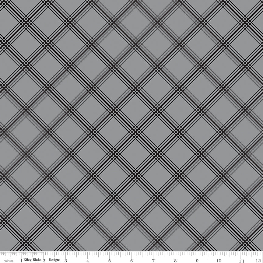 Midnight Meadow ~ Plaid ~ C15322-GRAY