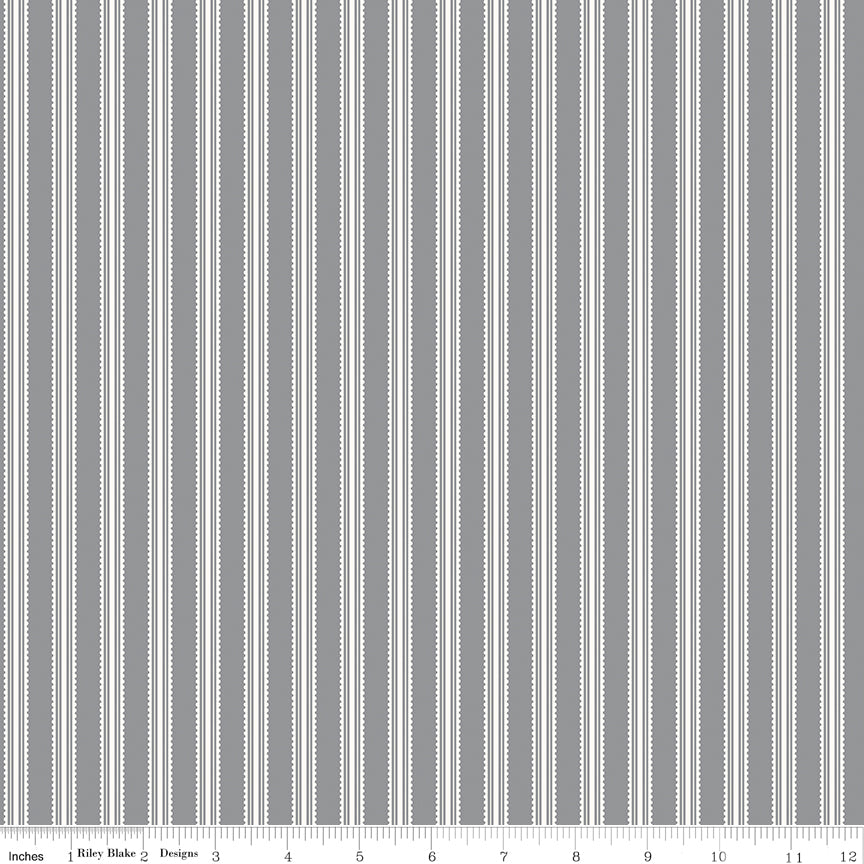 Midnight Meadow ~ Stripes ~ C15323-GRAY