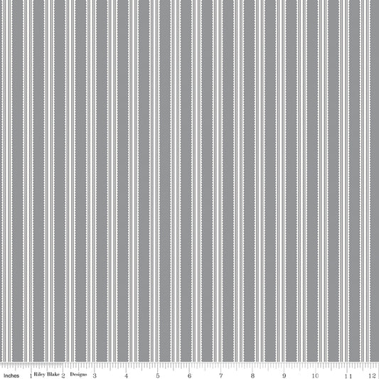 Midnight Meadow ~ Stripes ~ C15323-GRAY