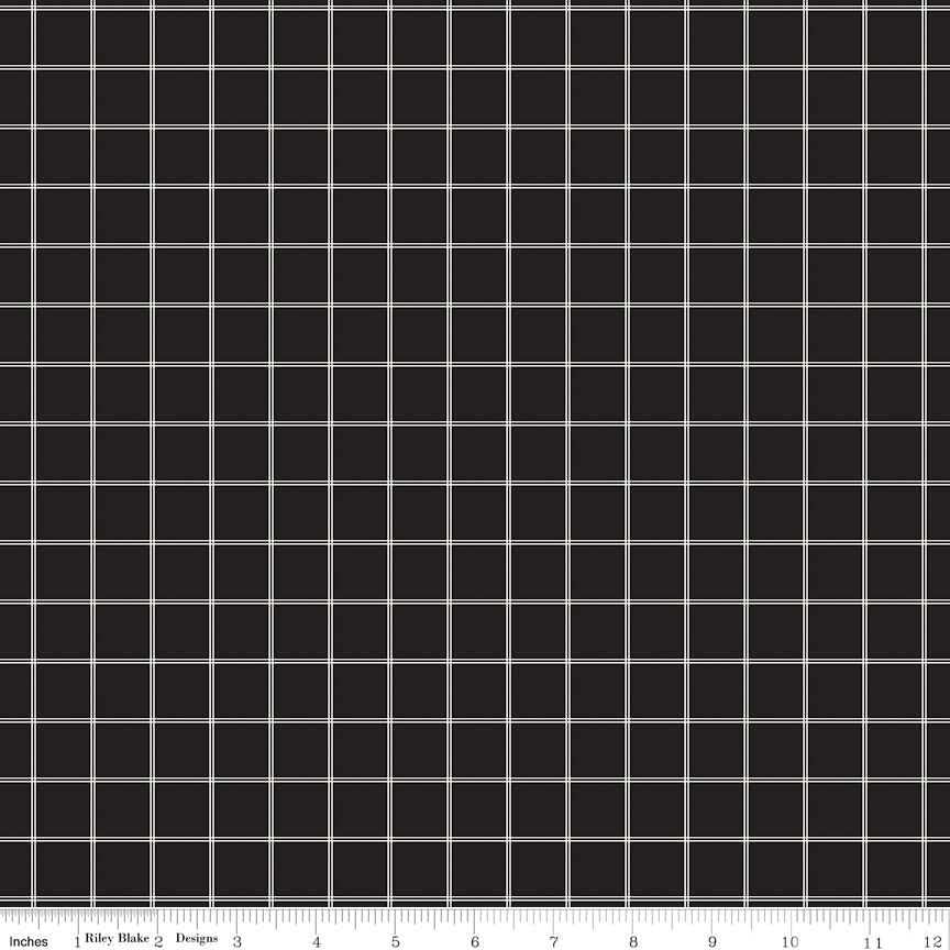 Midnight Meadow ~ Grid ~ C15326-BLACK