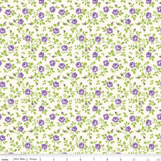 Hydrangeas in the Garden ~ Tossed Floral ~ C16832-CREAM