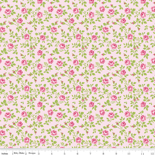 Hydrangeas in the Garden ~ Tossed Floral ~ C16832-PINK