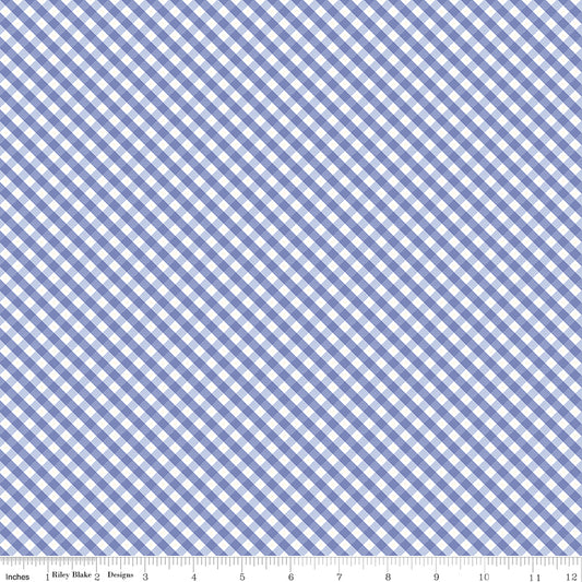 Hydrangeas in the Garden ~ Gingham ~ C16835-PERIWINKLE