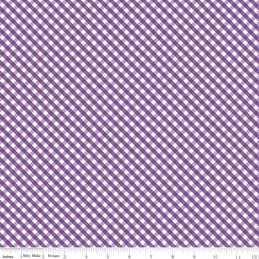 Hydrangeas in the Garden ~ Gingham ~ C16835-PURPLE