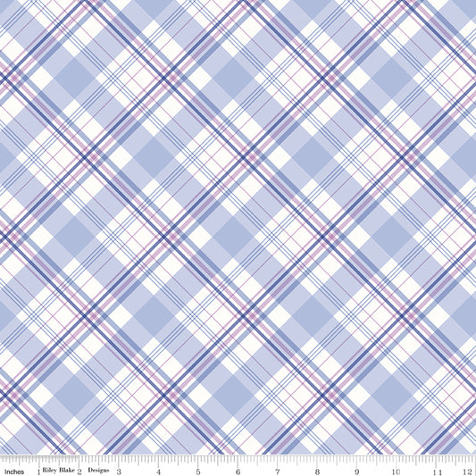 Hydrangeas in the Garden ~ Plaid ~ C16838-BLUE