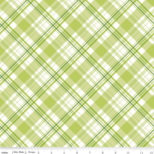 Hydrangeas in the Garden ~ Plaid ~ C16838-GREEN