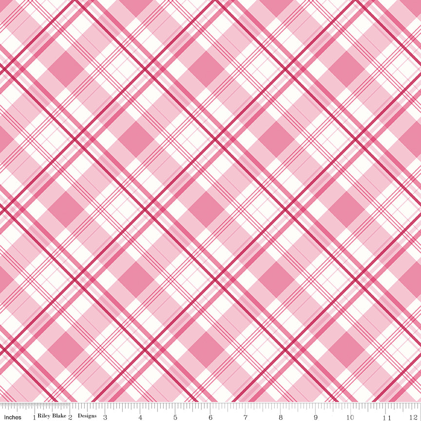 Hydrangeas in the Garden ~ Plaid ~ C16838-PINK