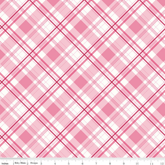 Hydrangeas in the Garden ~ Plaid ~ C16838-PINK