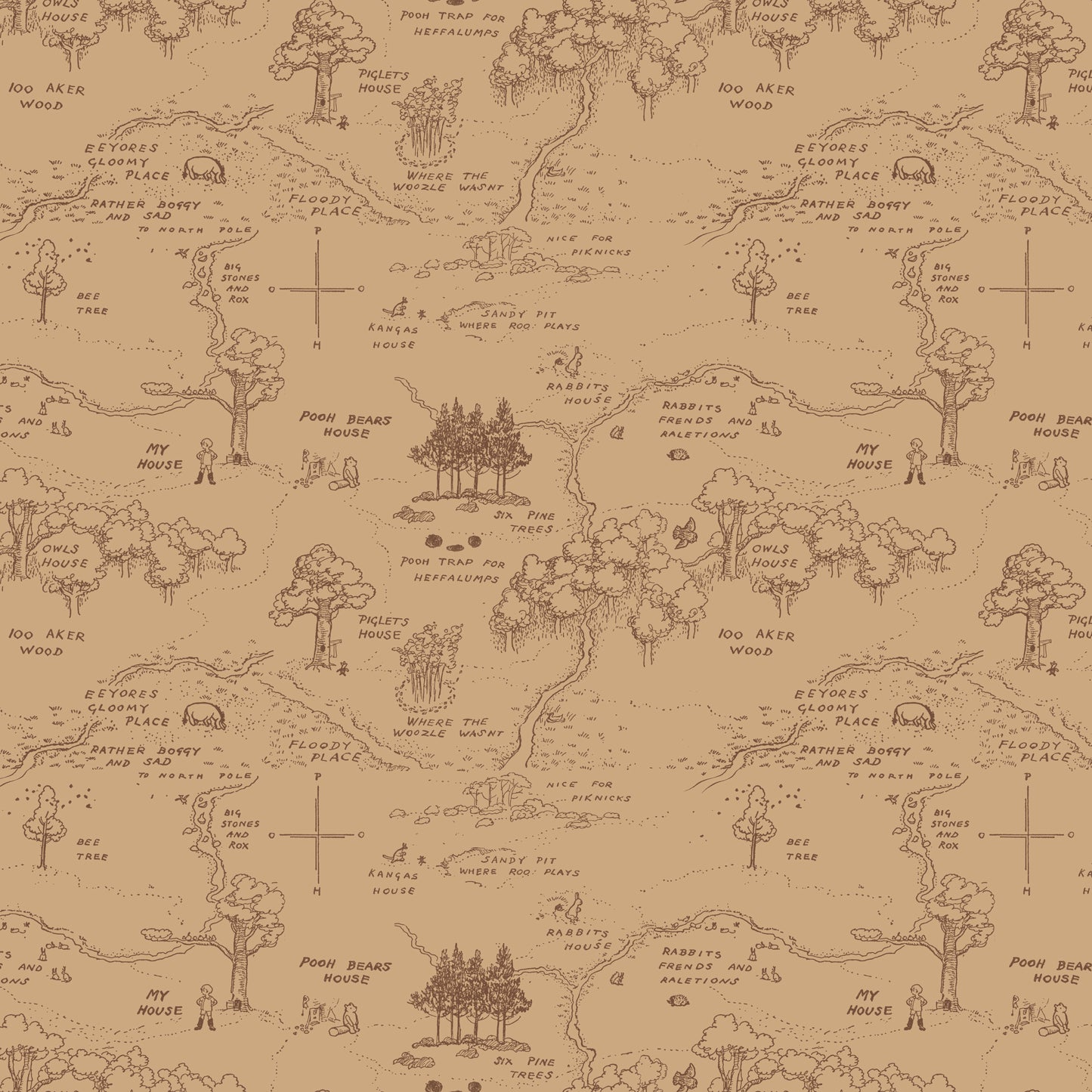 Winnie the Pooh ~ Map ~ C17001-BROWN