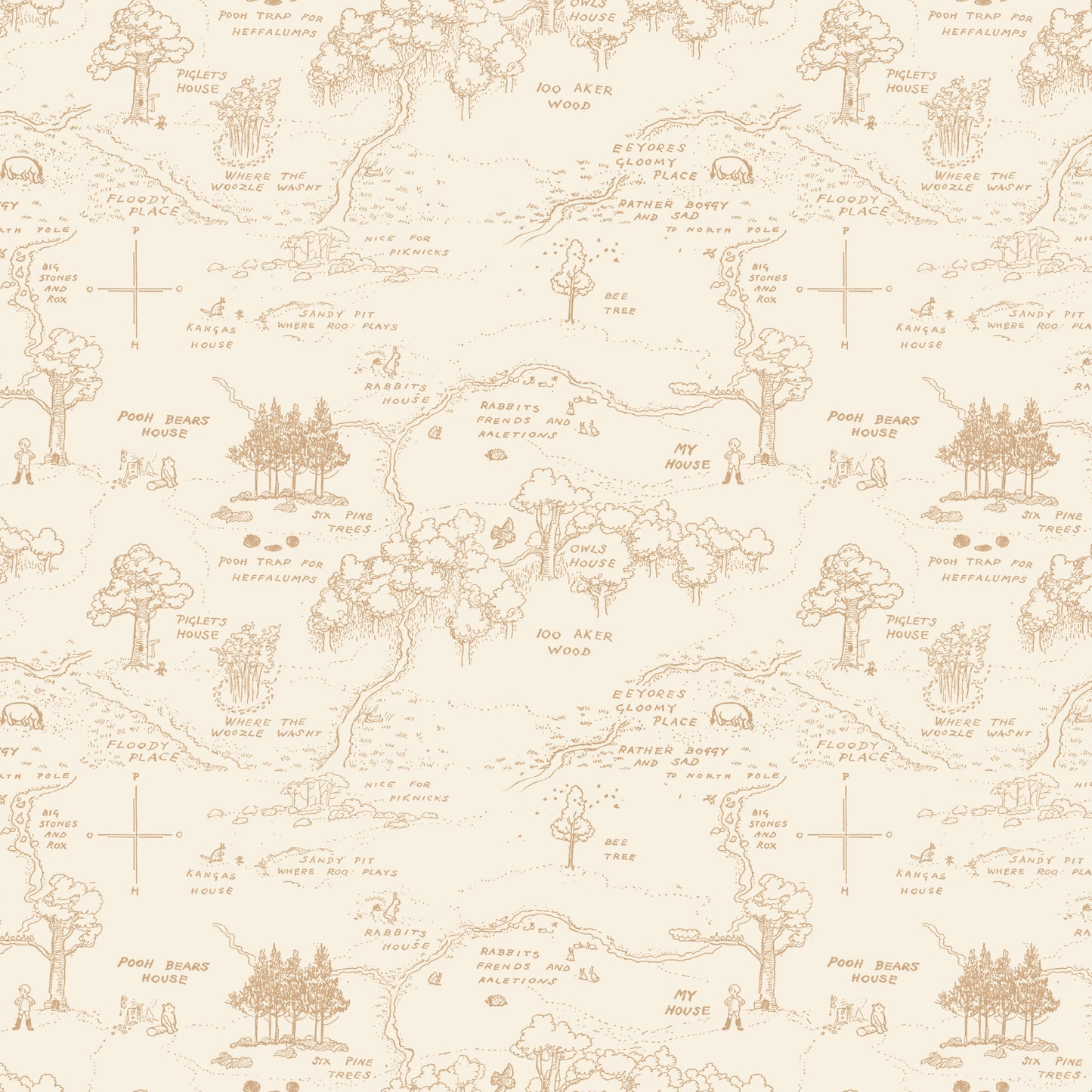 Winnie the Pooh ~ Map ~ C17001-CREAM