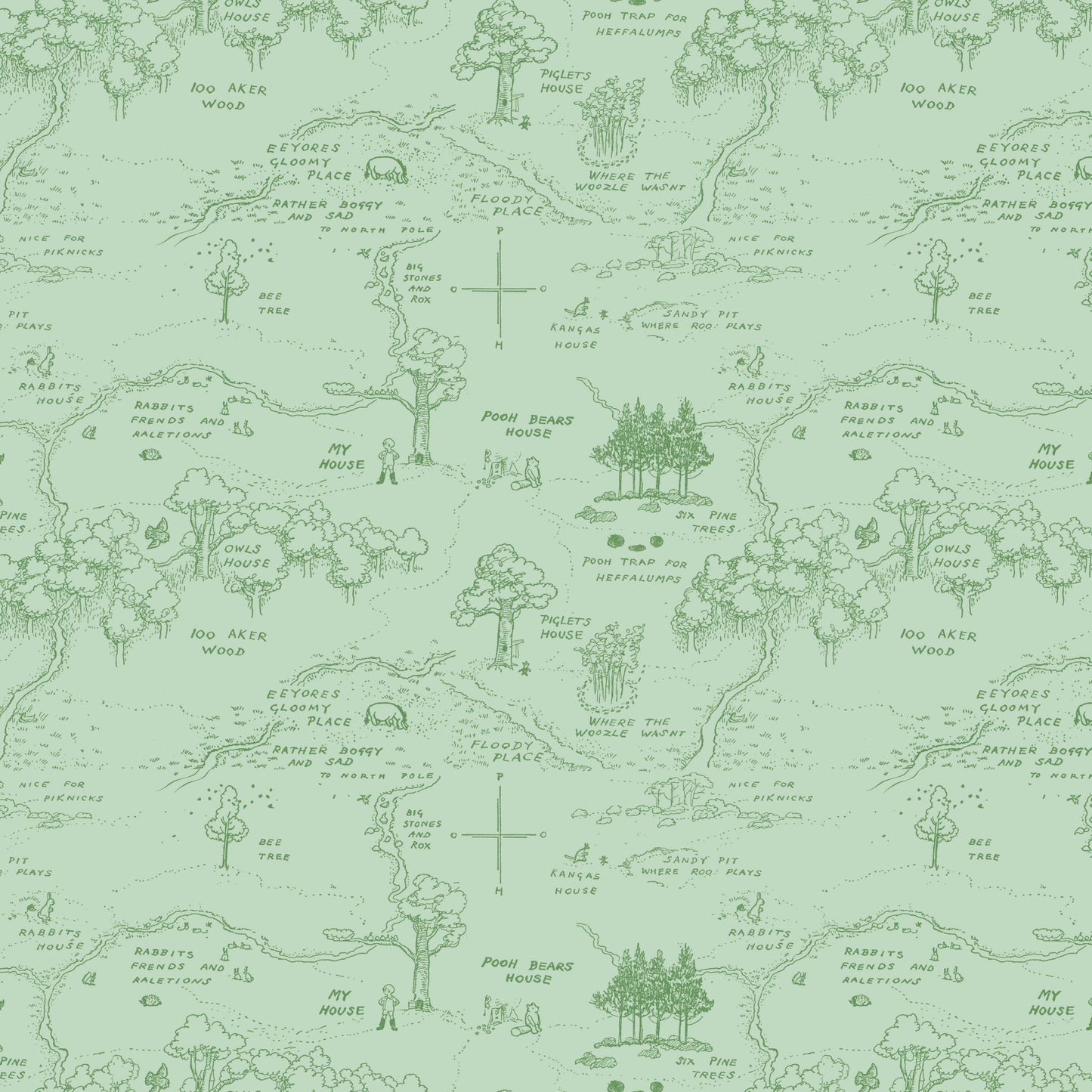 Winnie the Pooh ~ Map ~ C17001-GREEN