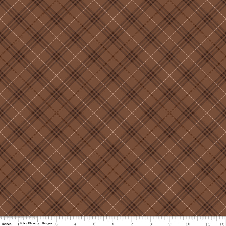 Coffee Time ~ Plaid ~ C17133-BROWN