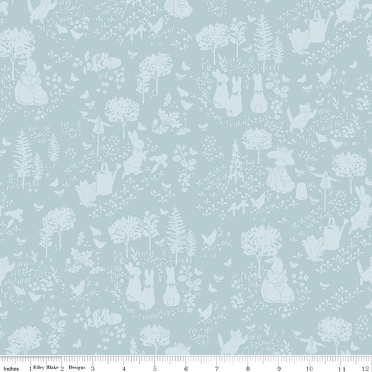 Peter Rabbit™ and Benjamin Bunny™ ~ Tonal Garden ~ C17251-BLUE