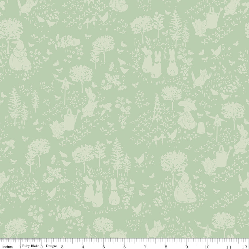 Peter Rabbit™ and Benjamin Bunny™ ~ Tonal Garden ~ C17251-GREEN