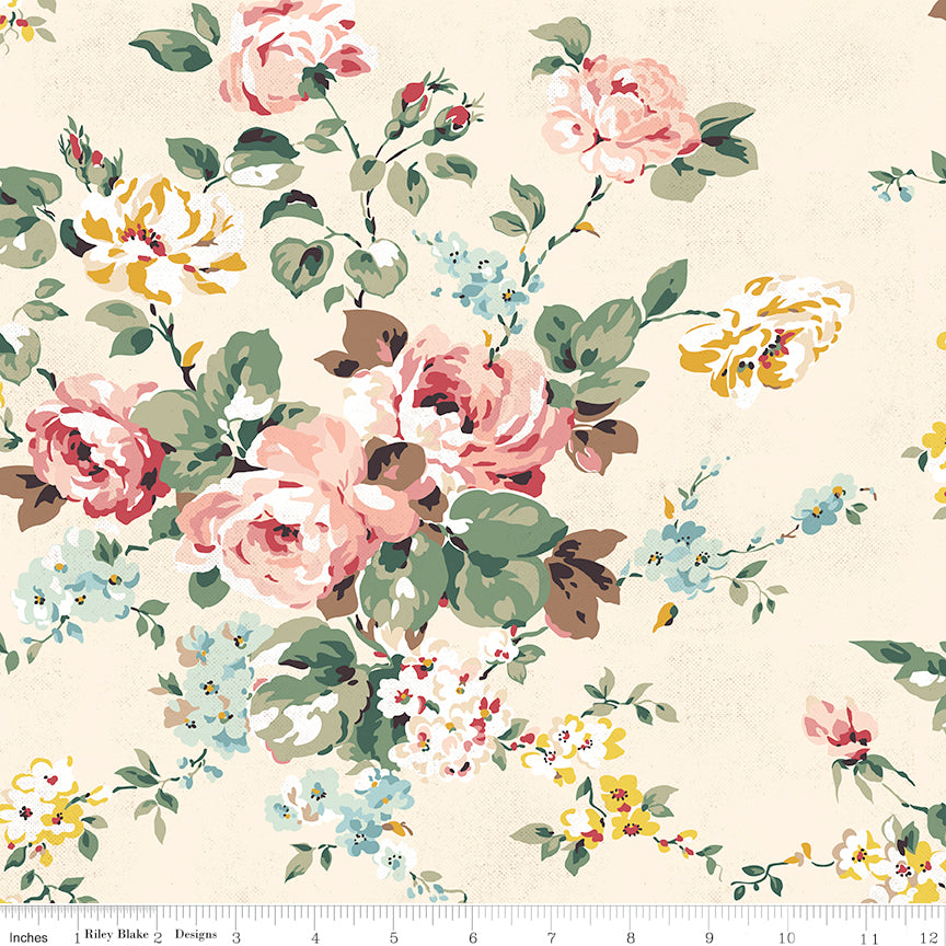 Rose & Violet's Bouquet des Fleur ~ Main ~ C17290-CREAM