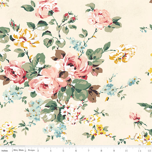 Rose & Violet's Bouquet des Fleur ~ Main ~ C17290-CREAM