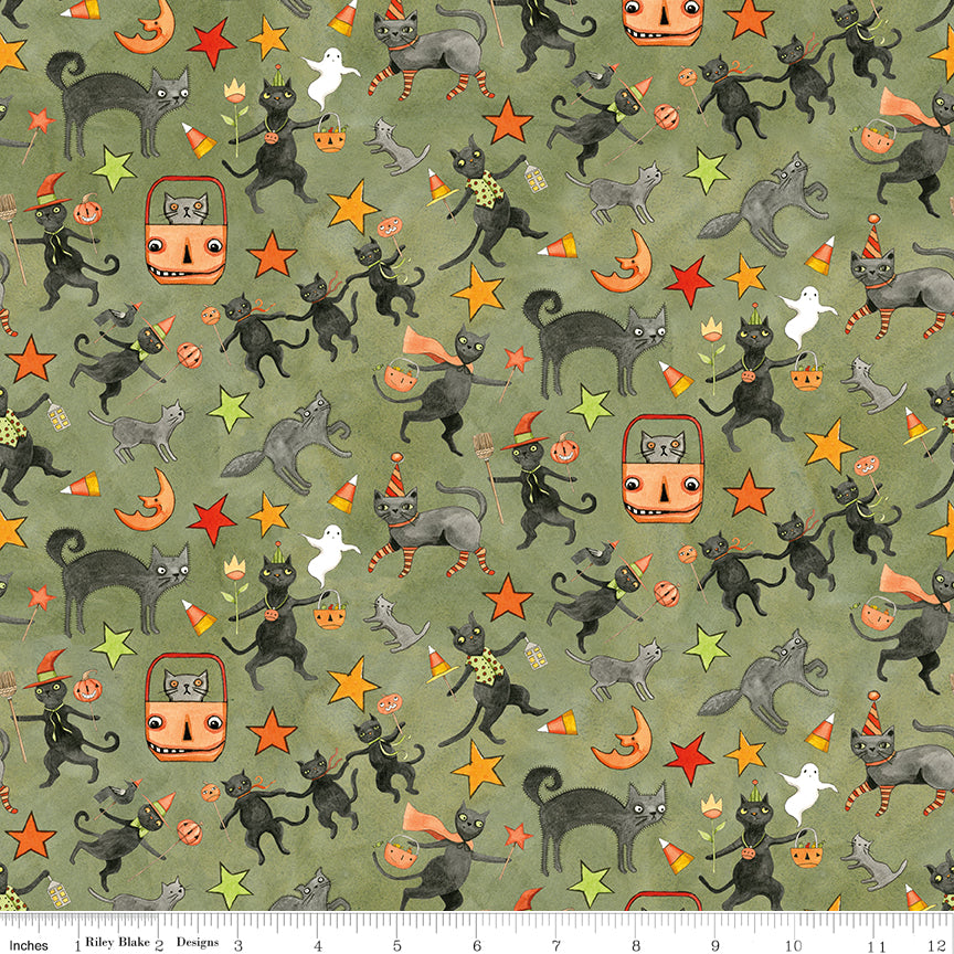 Spooky ~ Cats ~ C17572 GREEN