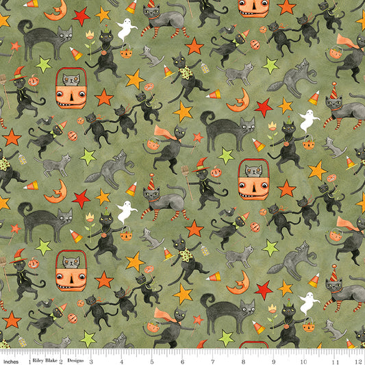 Spooky ~ Cats ~ C17572 GREEN