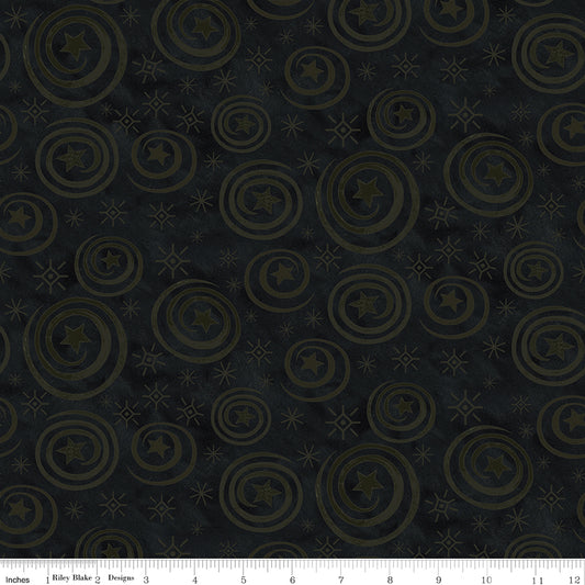 Spooky ~ Stars and Swirls ~ C17573 BLACK