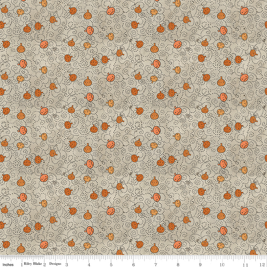 Spooky ~ 35" remnant ~ Pumpkins ~ C17575 GREY