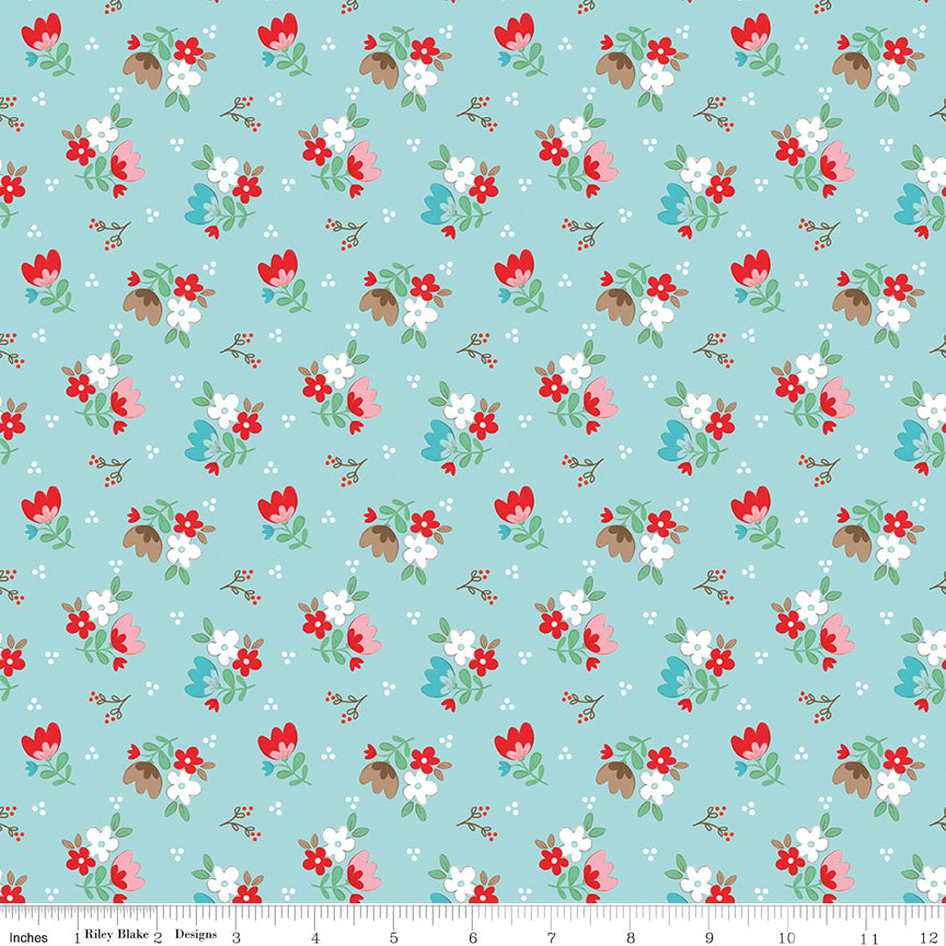 Whimsical Woodland ~ Floral ~ C17642 Aqua